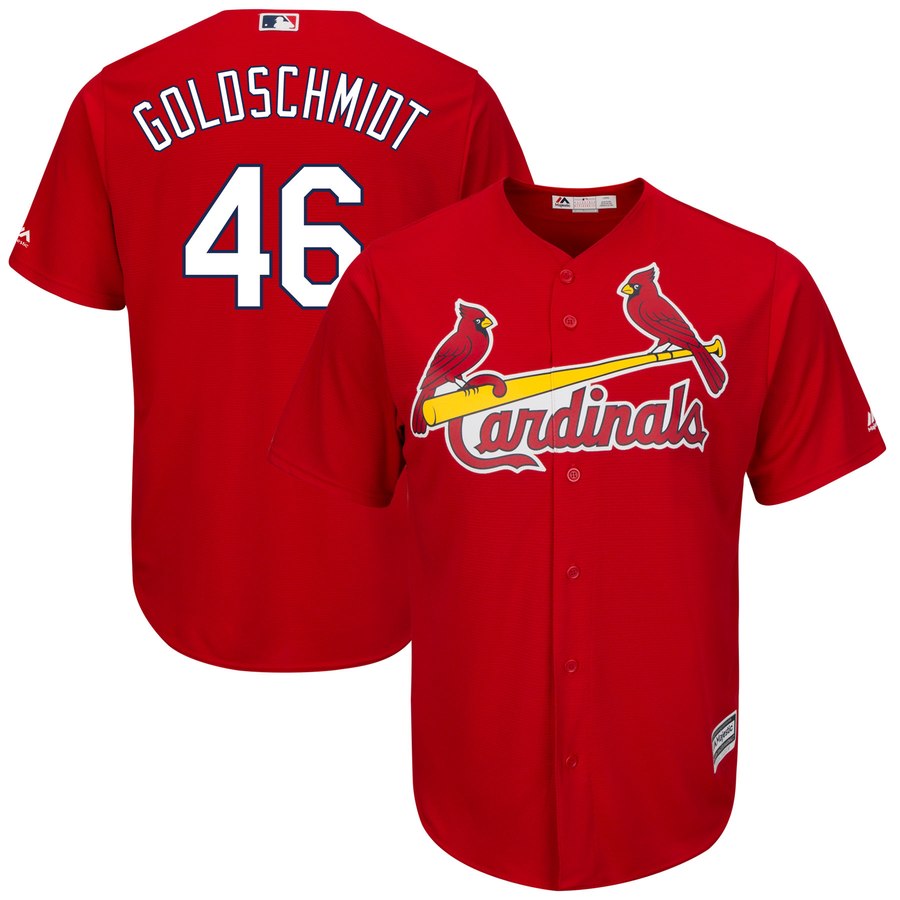 Men's St. Louis Cardinals #46 Paul Goldschmidt Majestic Red Cool Base Stitched MLB Jersey